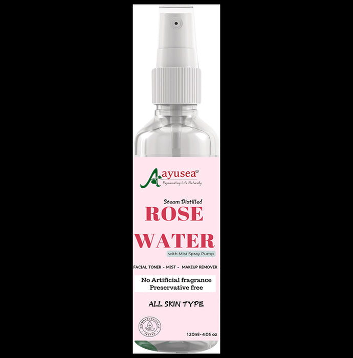 Aayusea Rose Water With Mist Spray Pump - Classic Derma