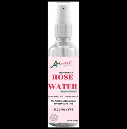 Aayusea Rose Water With Mist Spray Pump - Classic Derma