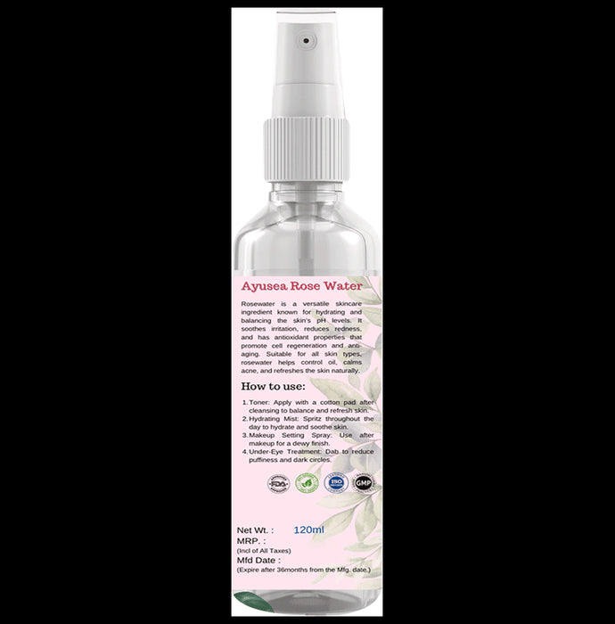 Aayusea Rose Water With Mist Spray Pump