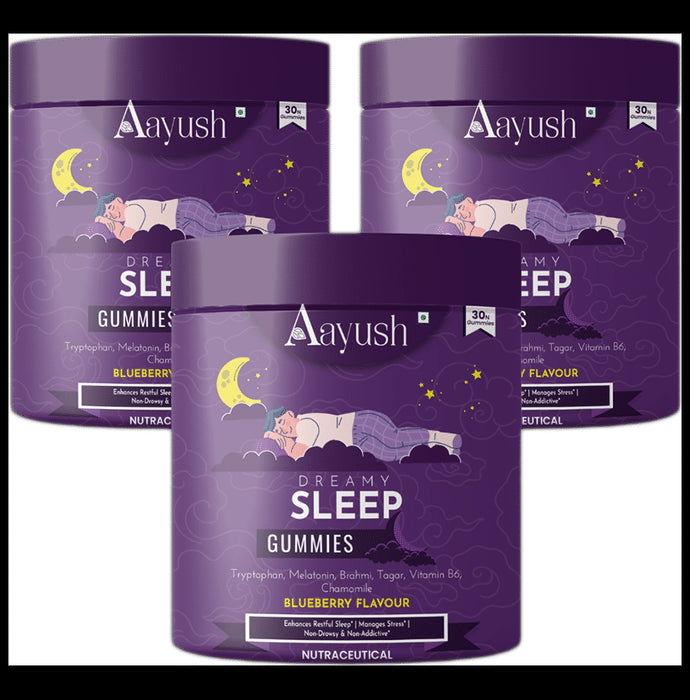 Aayush Dreamy Sleep Gummies (30 Each) Blueberry - Classic Derma