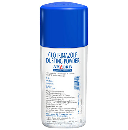 Abzorb Anti Fungal Dusting Powder | Absorbs Excess Sweat | Controls Itching | Derma Care | Manages Fungal Infections