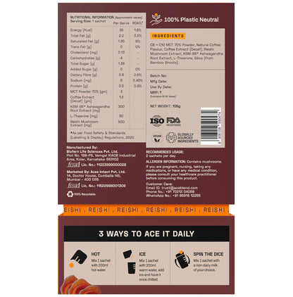 Ace Blend Reishi Shroom Coffee Sachet