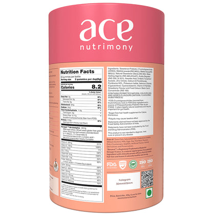 Ace Nutrimony Balanced Beauty Gummies Splendid Strawberry