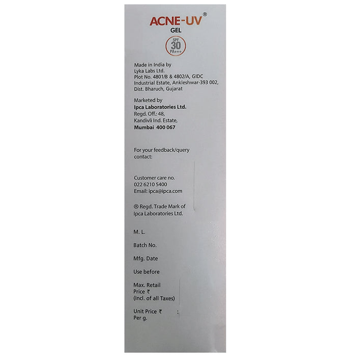 Acne UV Sunscreen Gel SPF 30 PA+++