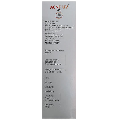 Acne UV Sunscreen Gel SPF 30 PA+++