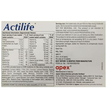 Actilife Nutraceutical Tablet