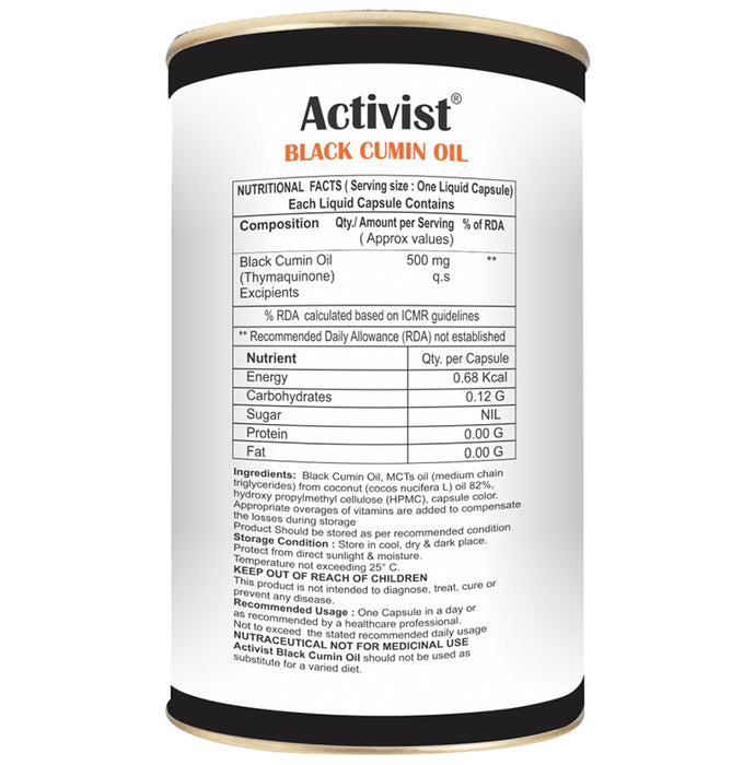 Activist Black Cumin Oil Liquid Capsule