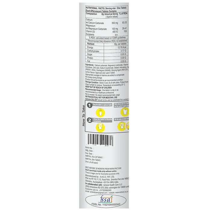 Activist CAL VIT Effervescent Tablet