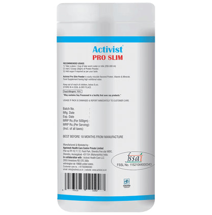 Activist Pro Slim Protein Powder French Vanilla Sugar Free