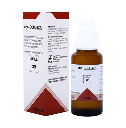 ADEL Anti Sciatica Combo Pack of ADEL 39 Apo-Sciatica Drop 20ml & Magnesia Phosphoricum 20gm Biochemic Tablet 6X
