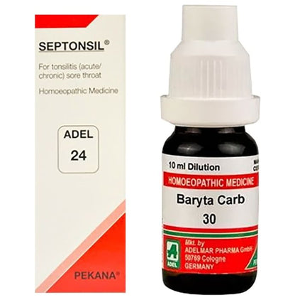 ADEL Anti Tonsilitis Combo Pack of ADEL 24 Septonsil Drop 20ml & Baryta Carb Dilution 30CH 10ml - Classic Derma