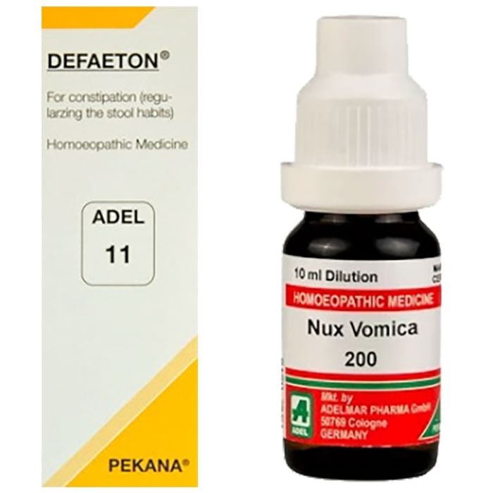 ADEL Chronic Constipation Care Combo Pack of ADEL 11 Defaeton Drop 20ml & Nux Vomica Dilution 200 CH 10ml - Classic Derma