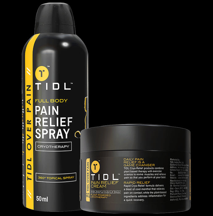 Tidl Combo Pack of Pain relief spray (50ml ) & Cream (50gm) - Classic Derma