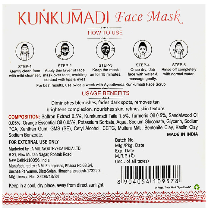 Ayouth Veda Kunkumadi Face Mask