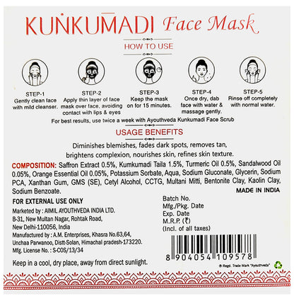 Ayouth Veda Kunkumadi Face Mask