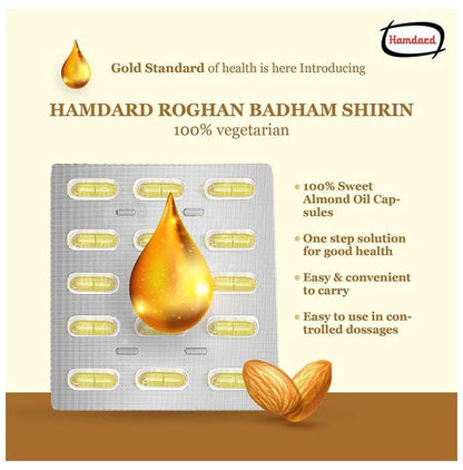 Hamdard Roghan Badam Shirin (Pure Almond Oil/Badam Tel) Capsule
