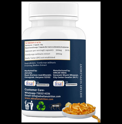 Advaita Nutrition Cordyceps Millitaris Capsule