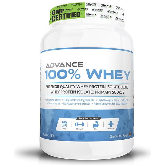 Advance Nutratech 100% Whey Protein Powder Chocolate Fudge - Classic Derma