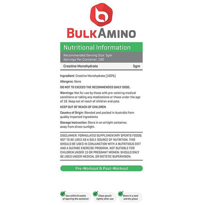 Advance Nutratech BulkAmino Creatine Monohydrate Powder Unflavoured