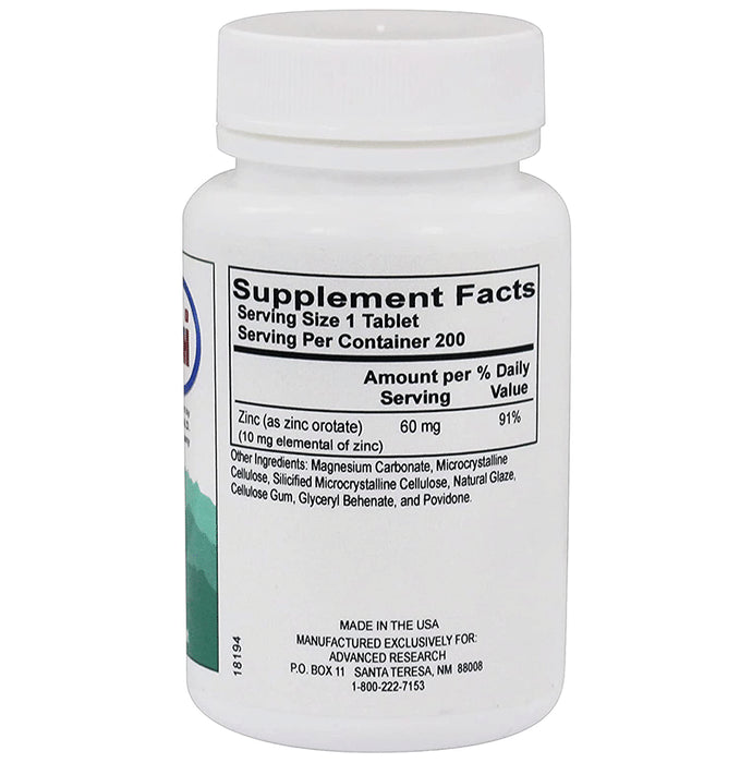 Advanced Research Zinc Orotate 60mg Tablet