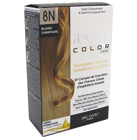 Aequo Permanent Hair Color with Natural Ingreidents Blonde Champagne 8N - Classic Derma
