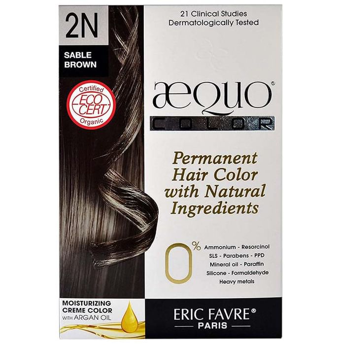 Aequo Permanent Hair Color with Natural Ingreidents Sable Brown 2N - Classic Derma
