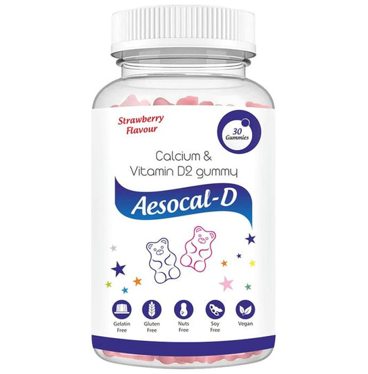 Aesthetic Softcaps Aesocal-D Calcium & Vitamin D2 Gummies Strawberry No Added Sugar - Classic Derma