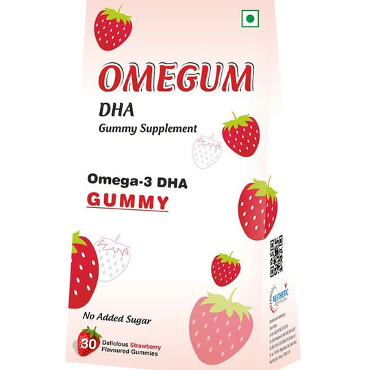 Aesthetic Softcaps Omegum Omega 3 DHA Gummies Strawberry No Added Sugar - Classic Derma