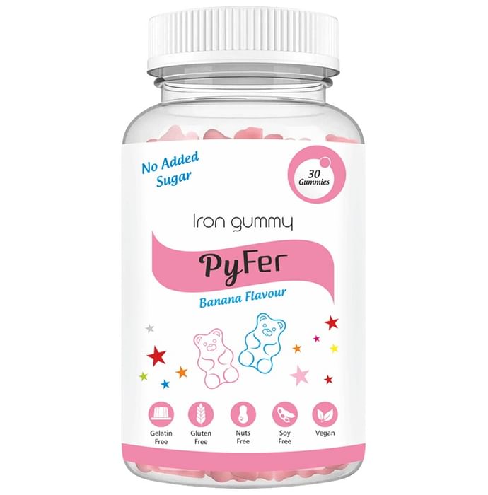 Aesthetic Softcaps Pyfer Iron Gummy Banana No Added Sugar - Classic Derma