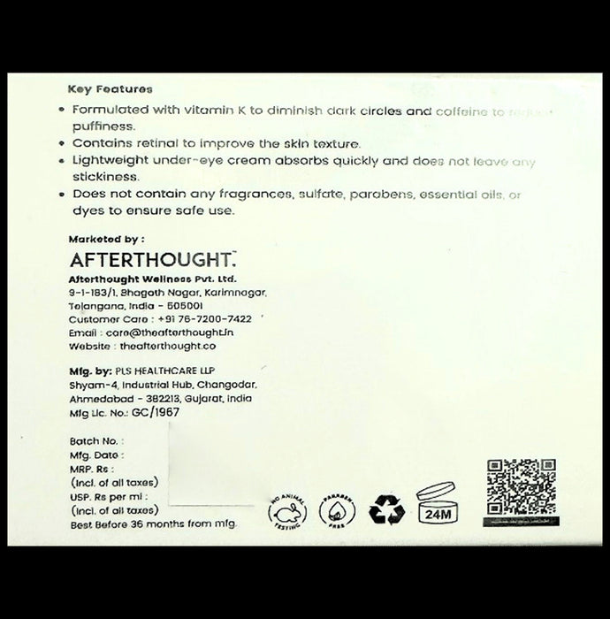 Afterthought Vitamin K + Ratinol 1% Under Eye Cream