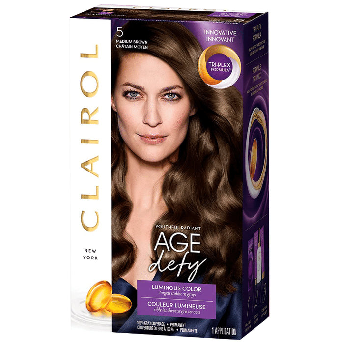 Clairol Age Defy 5 Medium Brown Hair Color Kit - Classic Derma