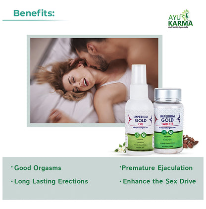 Ayukarma Combo Pack of Imperium Gold Oil 50ml & 60 Tablet