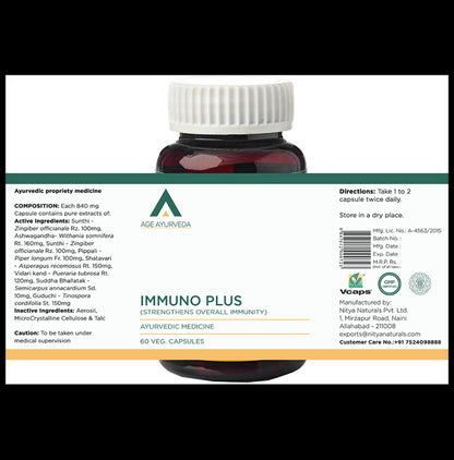 Age Ayurveda Immuno Plus Veg Capsule