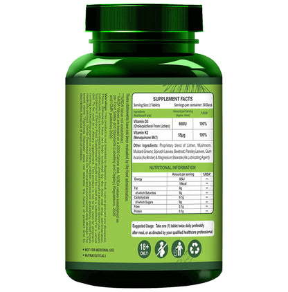 Agniveda Naturals Vitamin D3 +K2 Veg Tablet