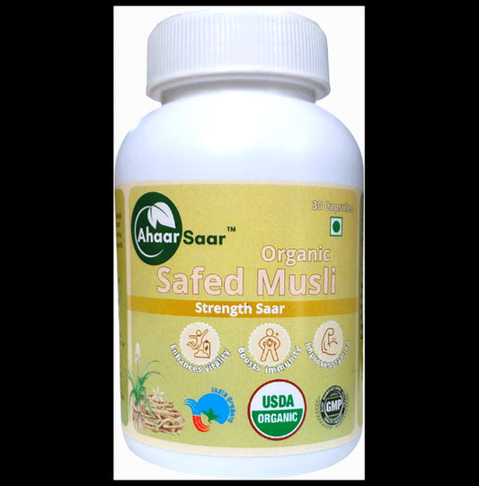 Ahaar Saar Organic Safed Musli Capsule - Classic Derma