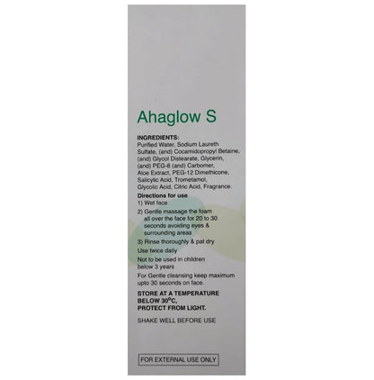 Ahaglow S Foaming Face Wash with Salicylic & Glycolic Acid