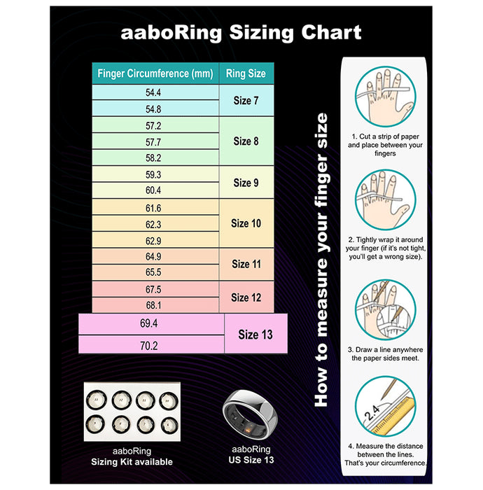 Aabo X1 Titanium Built IP68 Smart Ring Black 8