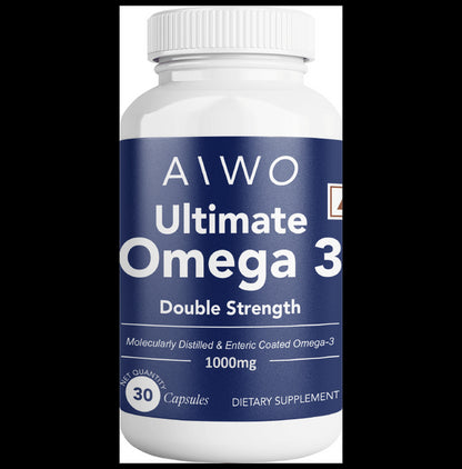 AIWO Ultimate Omega 3 Double Strength Fish Oil 1000mg for Heart Health | Capsule - Classic Derma