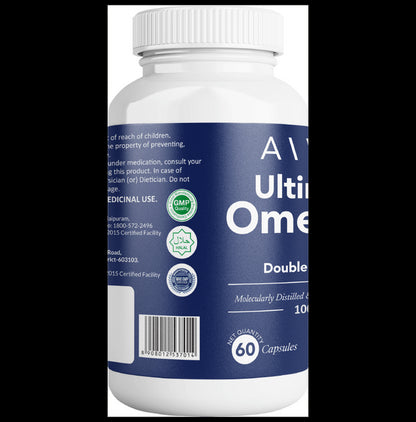 AIWO Ultimate Omega 3 Double Strength Fish Oil 1000mg for Heart Health | Capsule