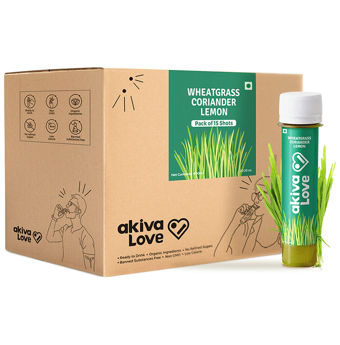 Akiva Wheatgrass Lemon Coriander Drink (40ml Each) - Classic Derma