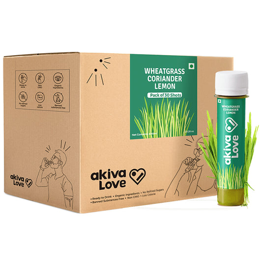 Akiva Wheatgrass Lemon Coriander Drink (40ml Each) - Classic Derma