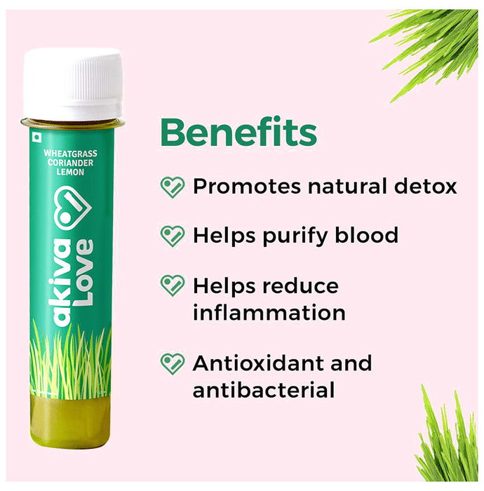 Akiva Wheatgrass Lemon Coriander Drink (40ml Each)