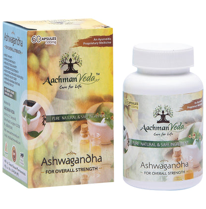 Aachman Veda Ashwagandha Capsule 500mg for Overall Strength (60 Each)