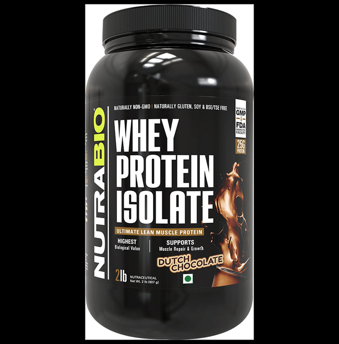Nutra Bio Whey Protien Isolate Powder Dutch Chocolate - Classic Derma