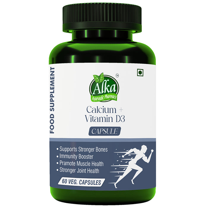 Alka Ayurvedic Pharmacy Calcium + Vitamin D3 Veg Capsule - Classic Derma