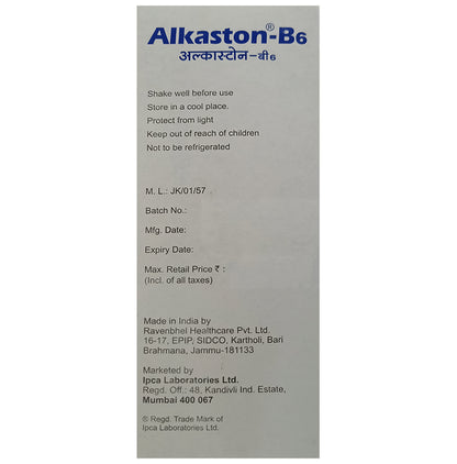 Alkaston B-6 Oral Solution with Potassium, Magnesium & Vitamin B6 | Raspberry