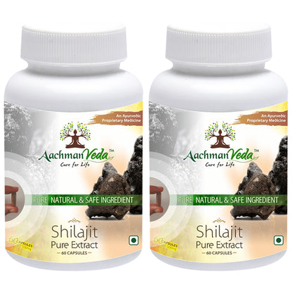 Aachman Veda Shilajit+ Pure Extract Ashwagandha with Safed Musli Capsule (60 Each) - Classic Derma