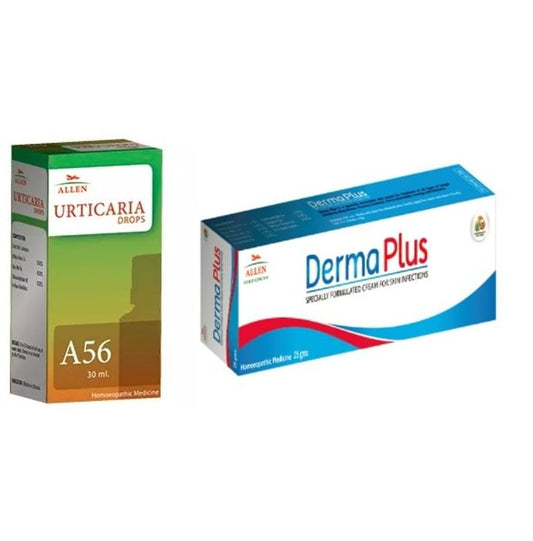 Allen Anti Urticaria Combo Pack of A56 Urticaria Drop 30ml & Derma Plus Cream 25gm - Classic Derma
