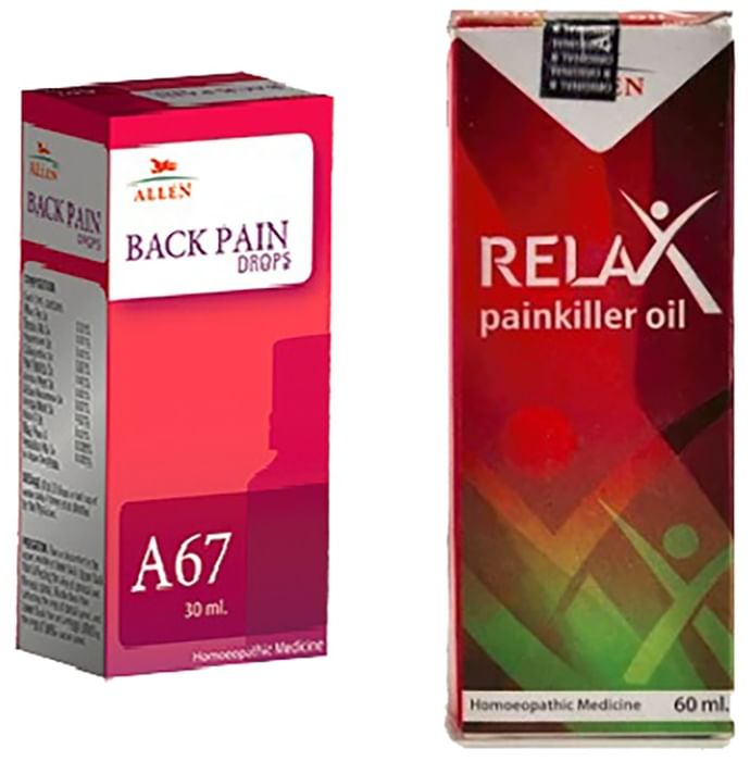 Allen Back Pain Care Combo Pack of A67 Back Pain Drop 30ml & Relax Pain Killer Oil 60ml - Classic Derma