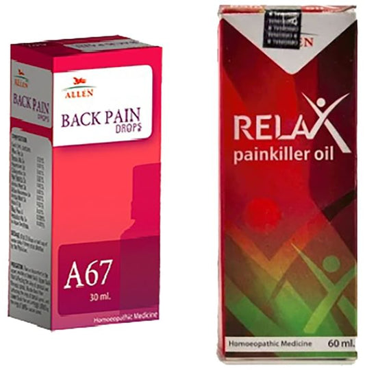 Allen Back Pain Care Combo Pack of A67 Back Pain Drop 30ml & Relax Pain Killer Oil 60ml - Classic Derma